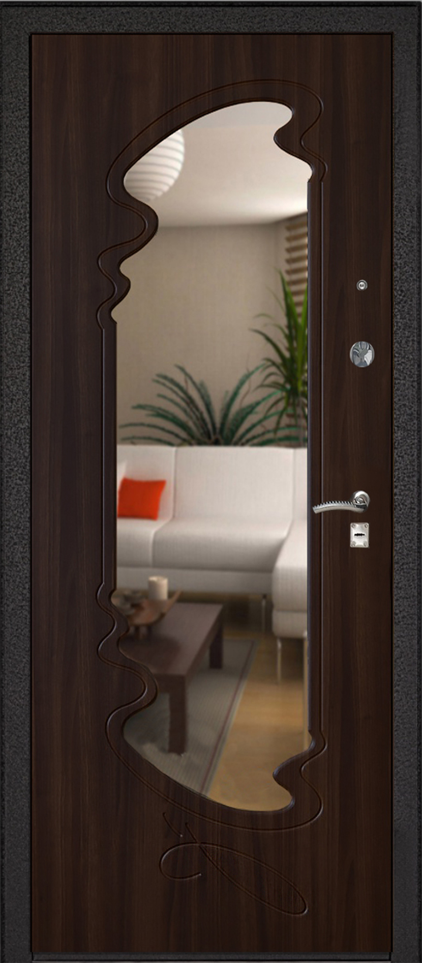 накладка мдф на металлическую дверь с зеркалом